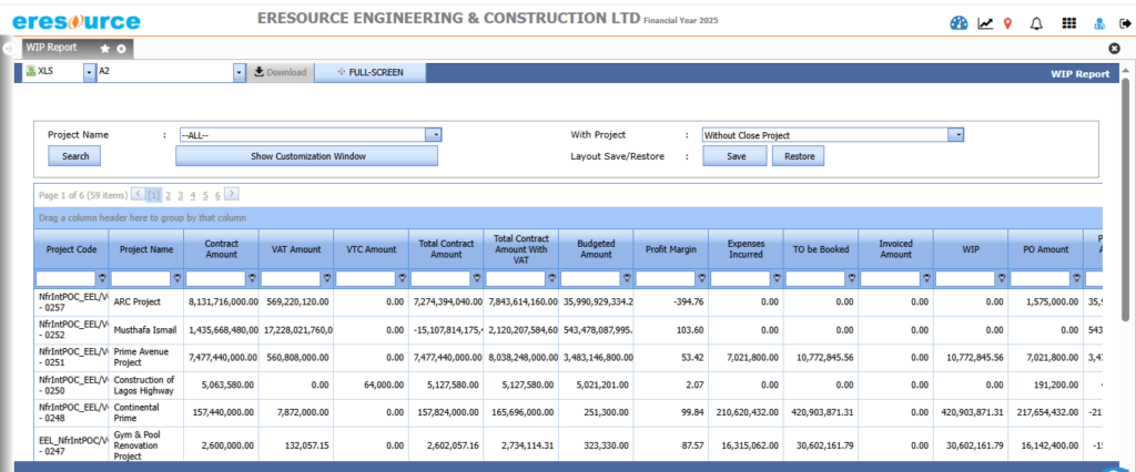Project Accounting - eresource ERP