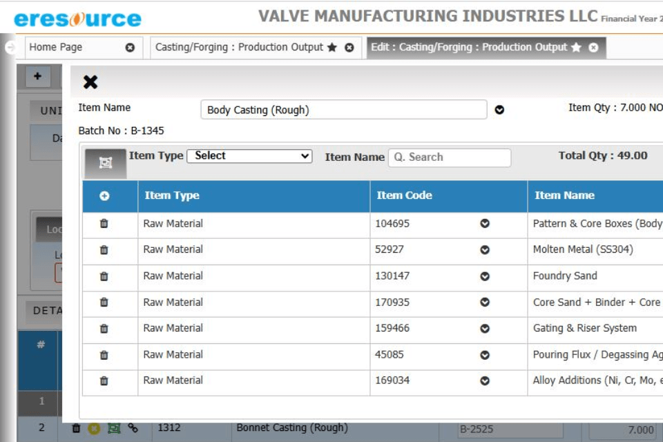 Production Scheduling dashboard