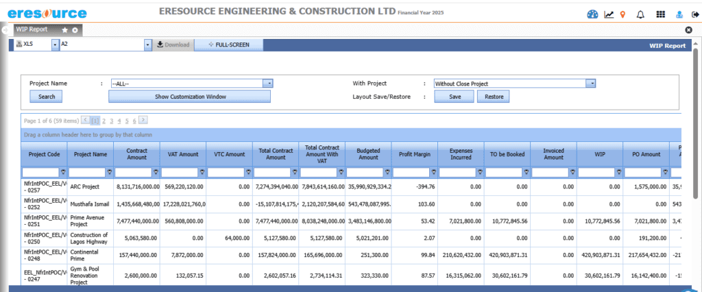 Project Accounting - eresource ERP