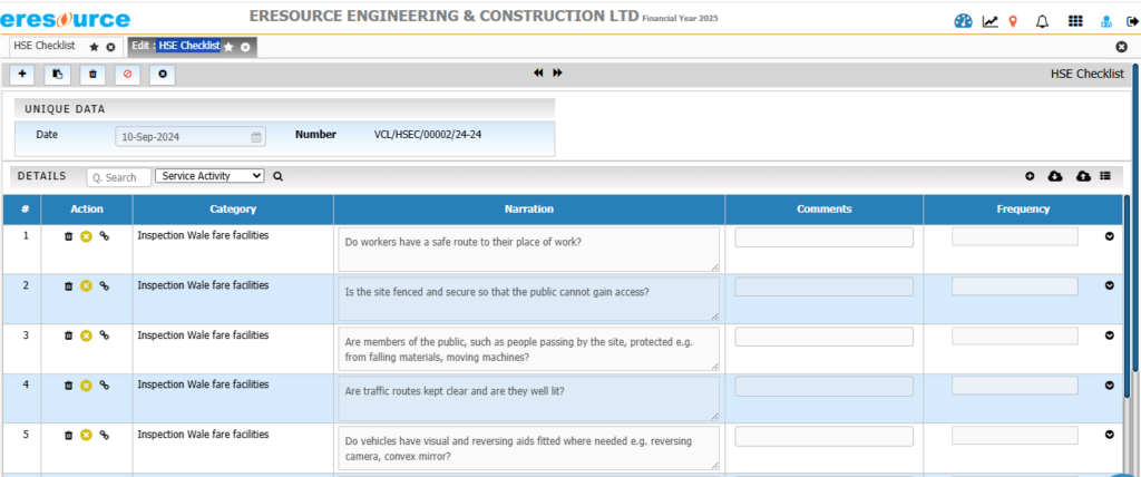Quality & HSE - eresource ERP
