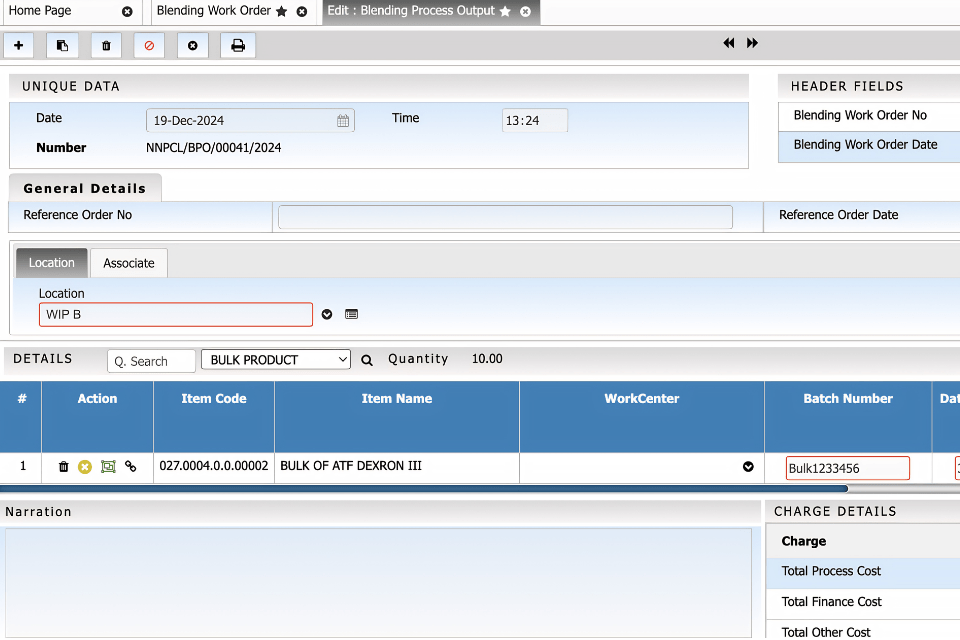 Production Scheduling dashboard