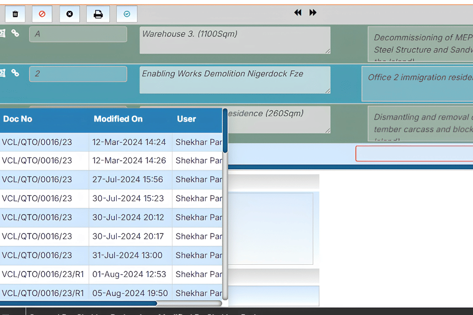 Production Scheduling dashboard
