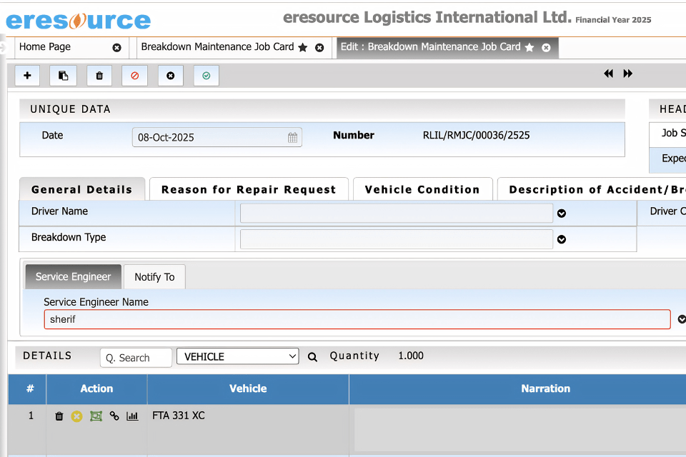Material Requirement Planning dashboard